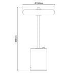 Batterijlamp "seta" grijs 30 cm hoog gemaakt van metaal en beton, met een stevig gebouwd -in LED