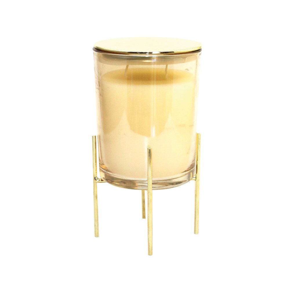Gouden kaars vanille - 10x10x17,5cm