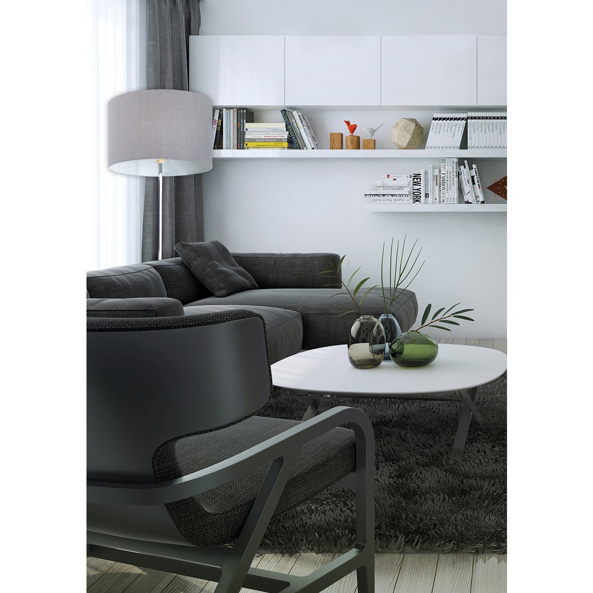 Näve New York Vloerlamp Grijs 160cm