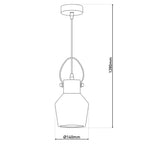Glazen hanglamp Alex - Beige 128cm