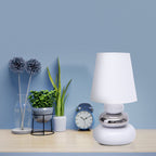Näve Stoney Keramische Tafellamp Wit 31cm