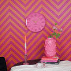 Neon roze wandklok - 30x30x4cm, Housevitamin