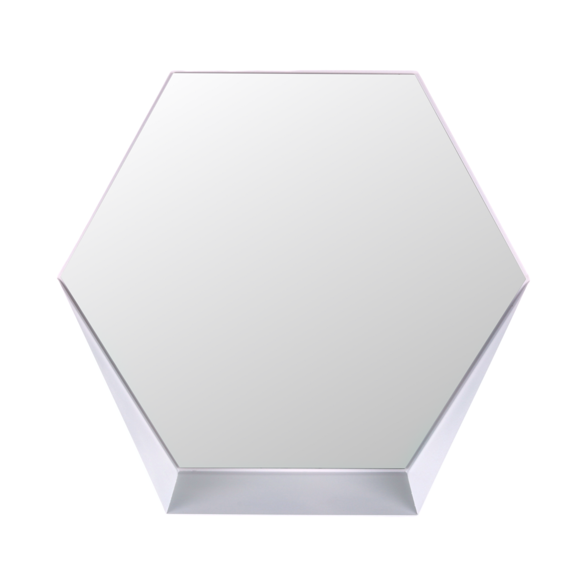 Gorillz Hive Hexagon Wandspiegel - 60x52 cm - Industrieel Wit met Opbergplank