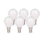 6 Set LED -lamp met E14 -aansluiting, peervorm 4 watt, gemaakt van metaal en glas, melkachtig