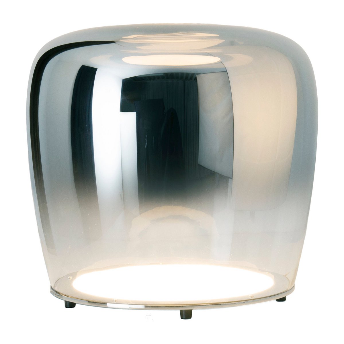 Näve LED Tafellamp Smoky - Wit Ø 43cm Metaal & Glas