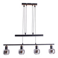 Näve Fumoso Hanglamp 4-lichts 78cm Zwart Rookglas