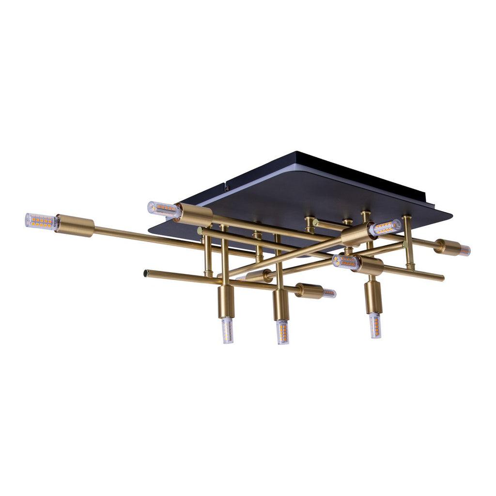 LED-plafondlamp Ancona - Zwart/Goud G9
