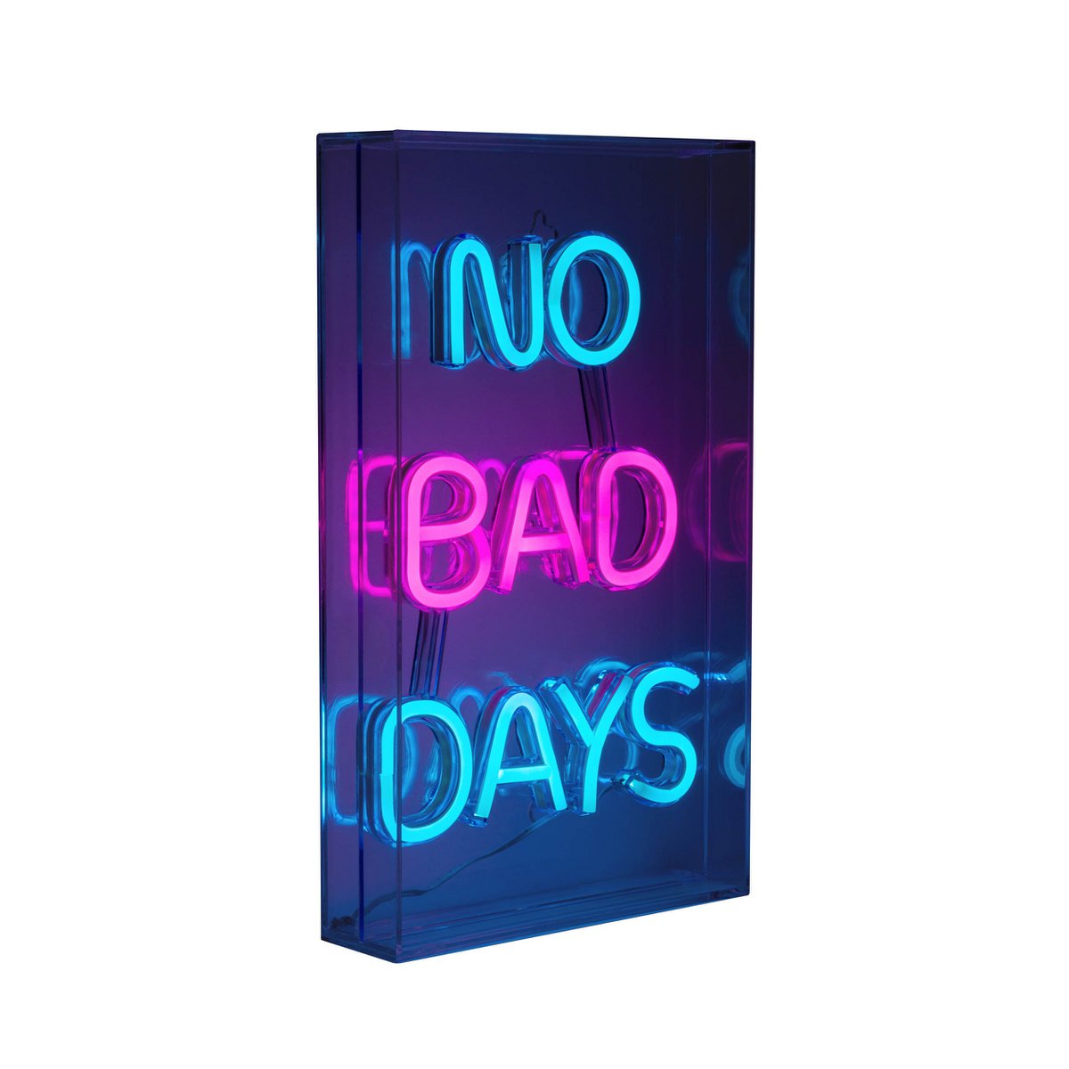 LED "No Bad Days" Neonlicht - Blau & Magenta 30x18cm