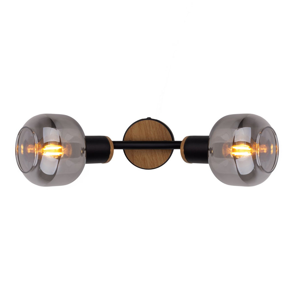 Näve Fumoso Plafondlamp 2-Spot Zwart Glas 40cm