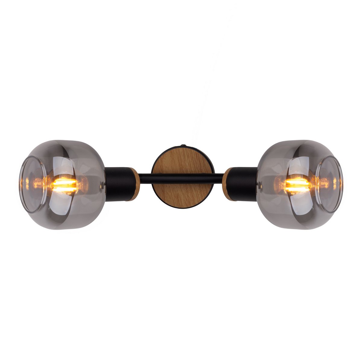 Näve Fumoso Plafondlamp 2-Spot Zwart Glas 40cm