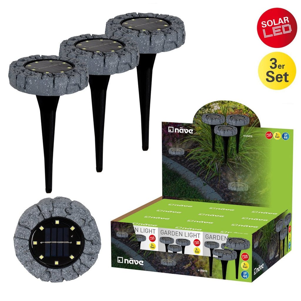 Näve Kian Solar Grondspot Set 3 Stuks - Grijs Warmwit