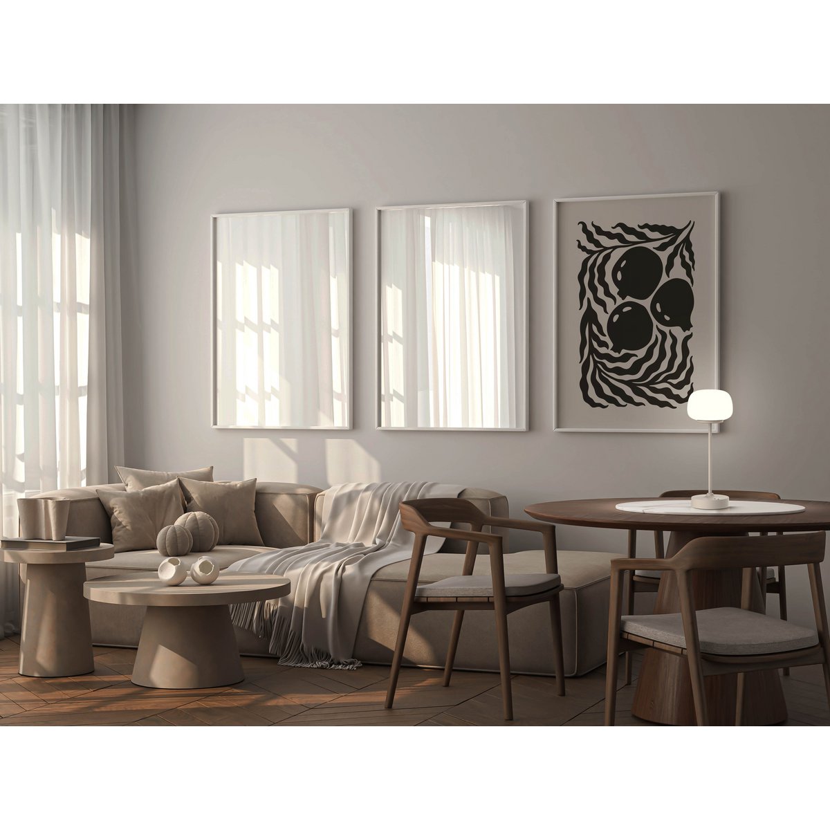 Näve Pina LED Tafellamp 30cm Beige Wit