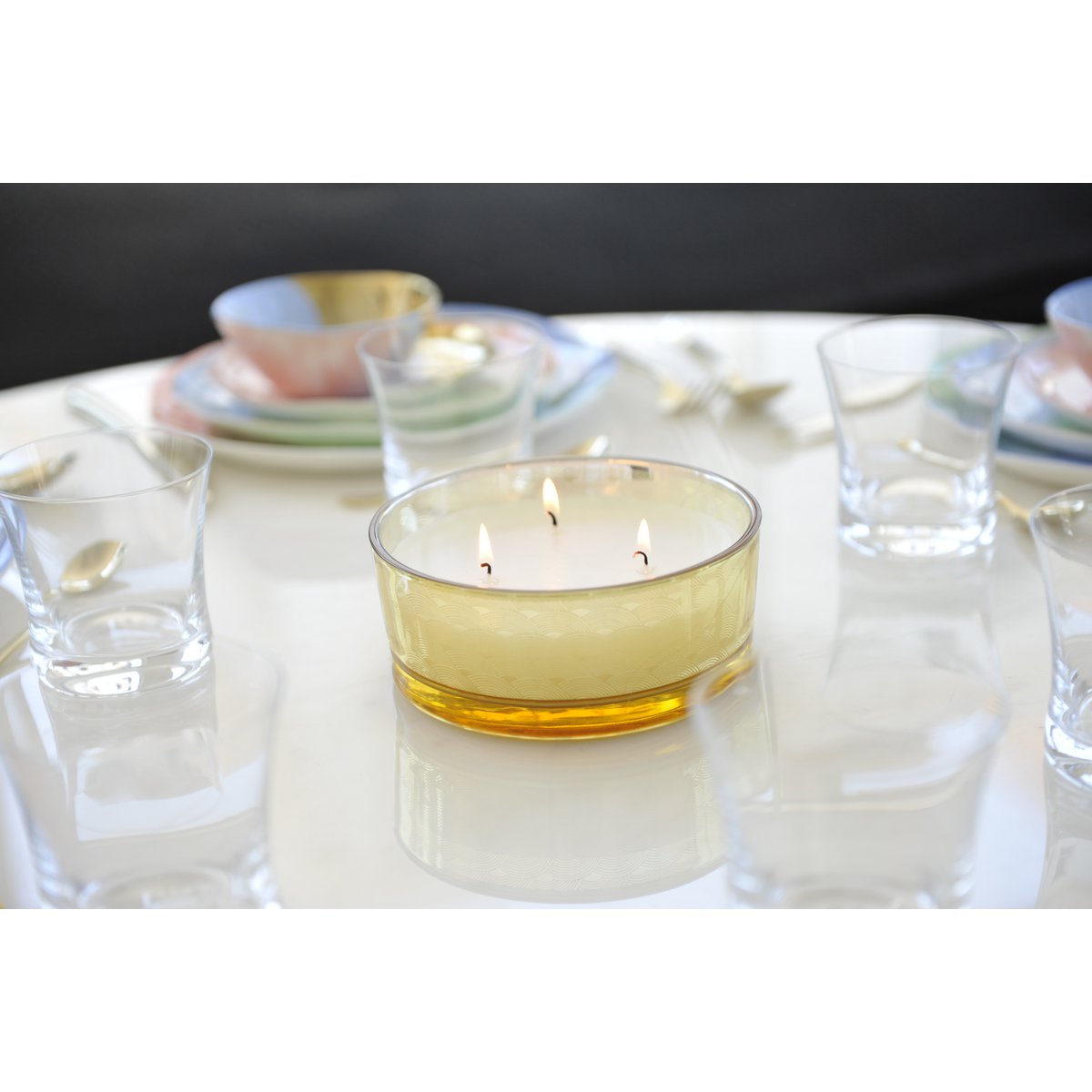 Gouden glas vanille kaars