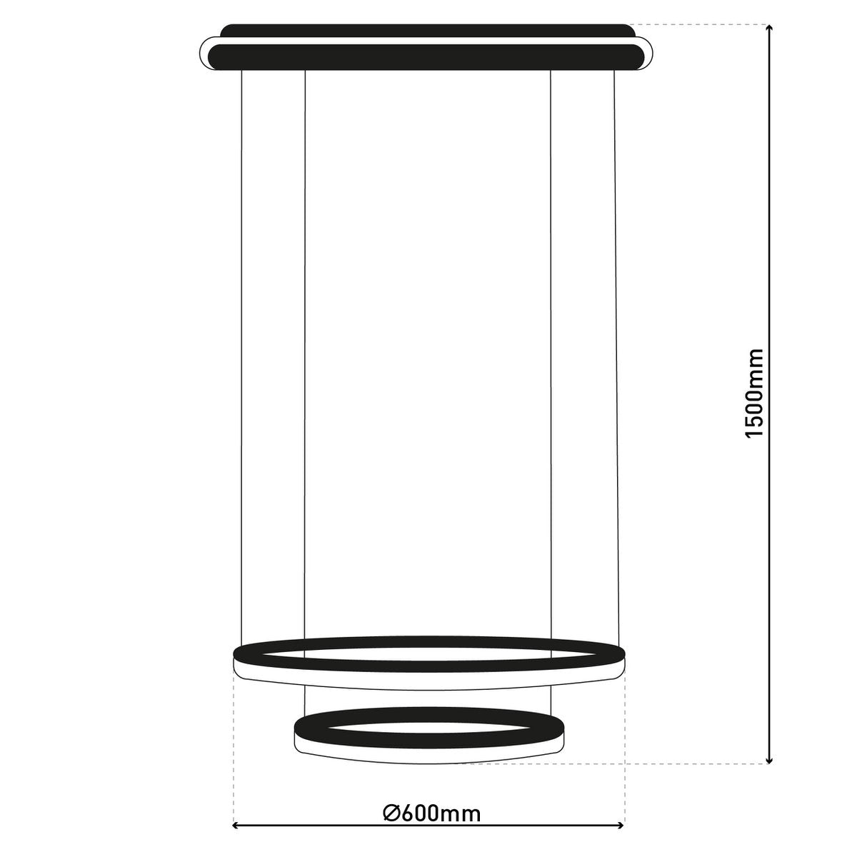 Näve Circulo LED CCT Hanglamp - Zwart 60cm