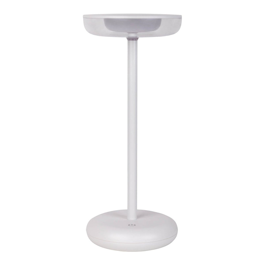 Noteloze tabletlicht "PASI" voor buiten en binnen, gemaakt van metaal en plastic in wit, dimbaar, met aanraking en geheugenfunctie, ca. 26 cm hoog