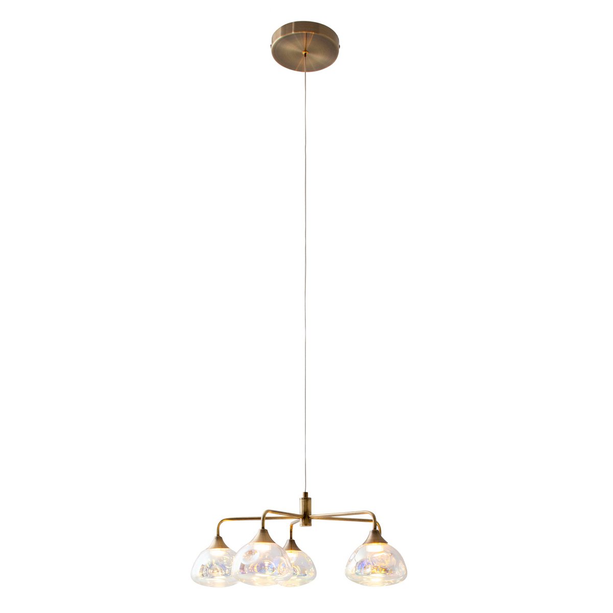 Näve Varna LED-Hanglamp 5-Flamm 50cm Messing