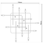 ANCONA LED Plafondlamp - Roestvrijstaal 71x70cm