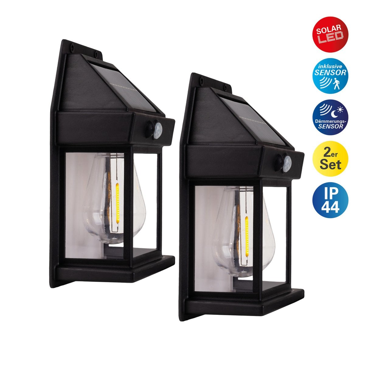 Näve Mira Solar Wandlamp 17cm Zwart