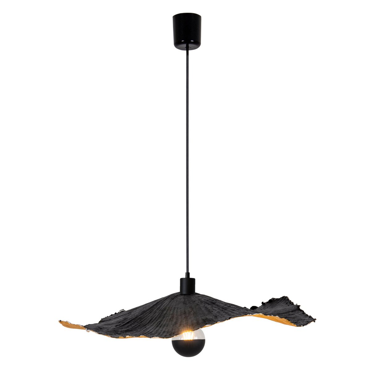 Papieren hanglamp "Gek Papier" Ø56cm Zwart-Goud