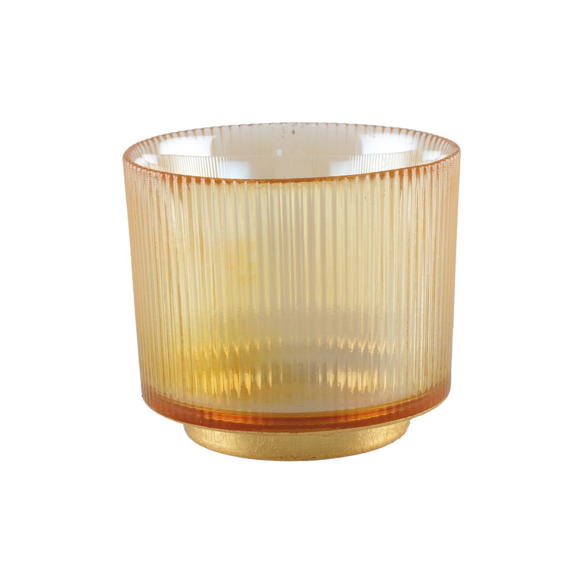 AMBER Ribbed Photophore 10x10x10cm
