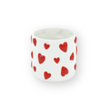 Hartjes Bloempot Wit/Rood - 15,5x15,5x16cm Dolomiet