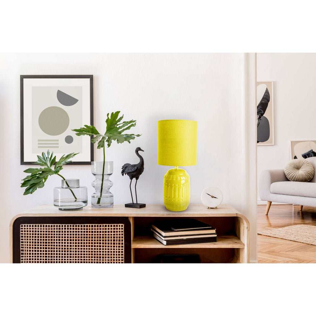 Näve Erida Keramische Tafellamp - Geel E14