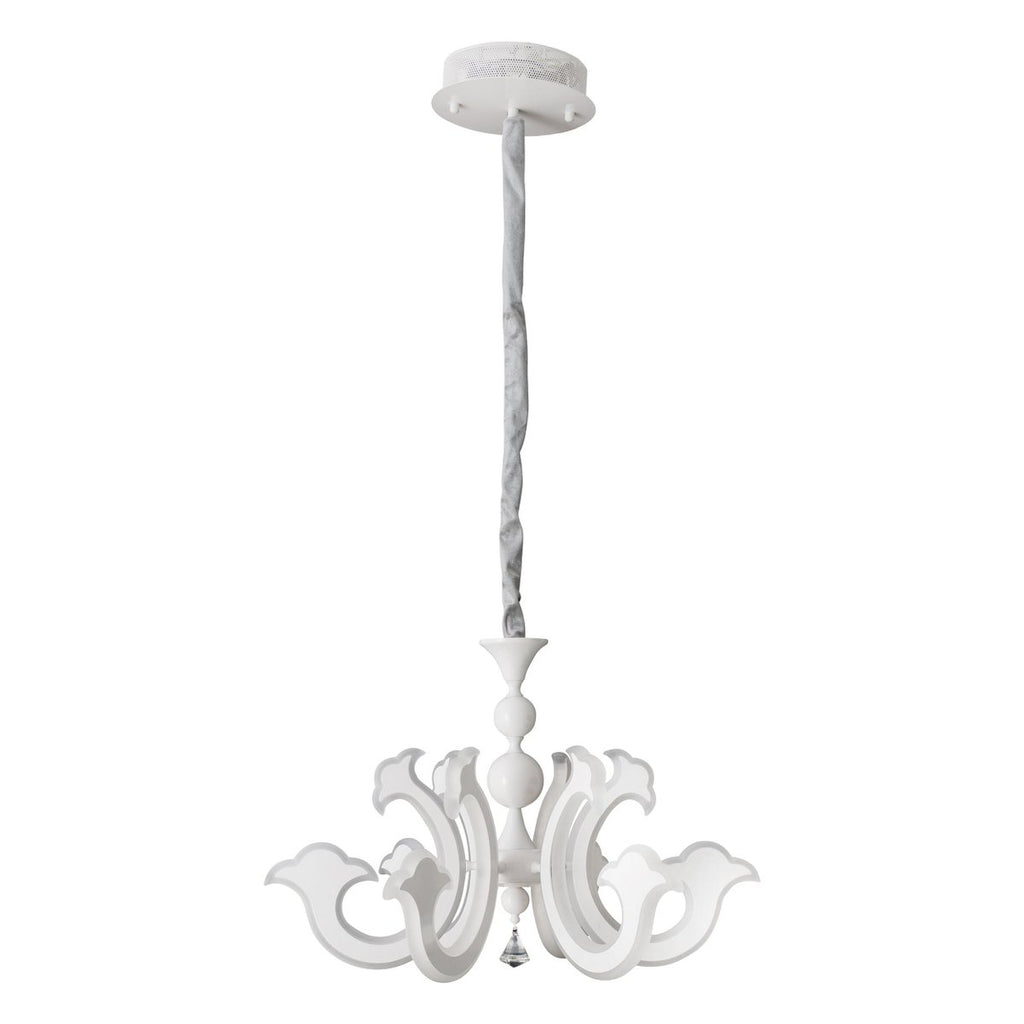 Led Crown "Ludwig" wit Ø 66 cm, met stevig geïnstalleerde LED's, metaal in wit