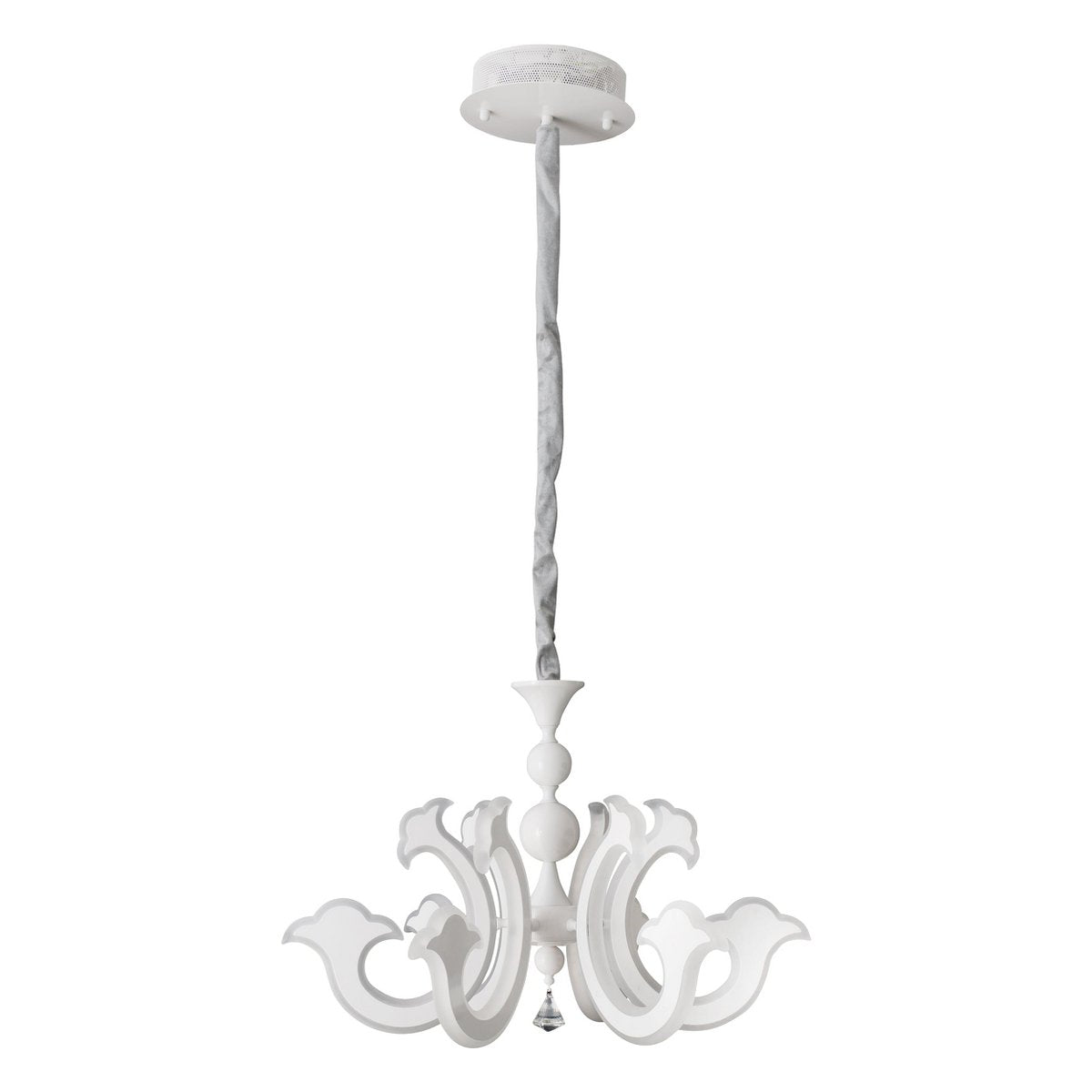 Led Crown "Ludwig" wit Ø 66 cm, met stevig geïnstalleerde LED's, metaal in wit
