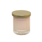 Aulica roze kaars met gouden hoes - kokosparfum 7,5x7,5x9cm