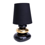 Näve Stoney Tafellamp Keramiek Zwart Goud 31cm