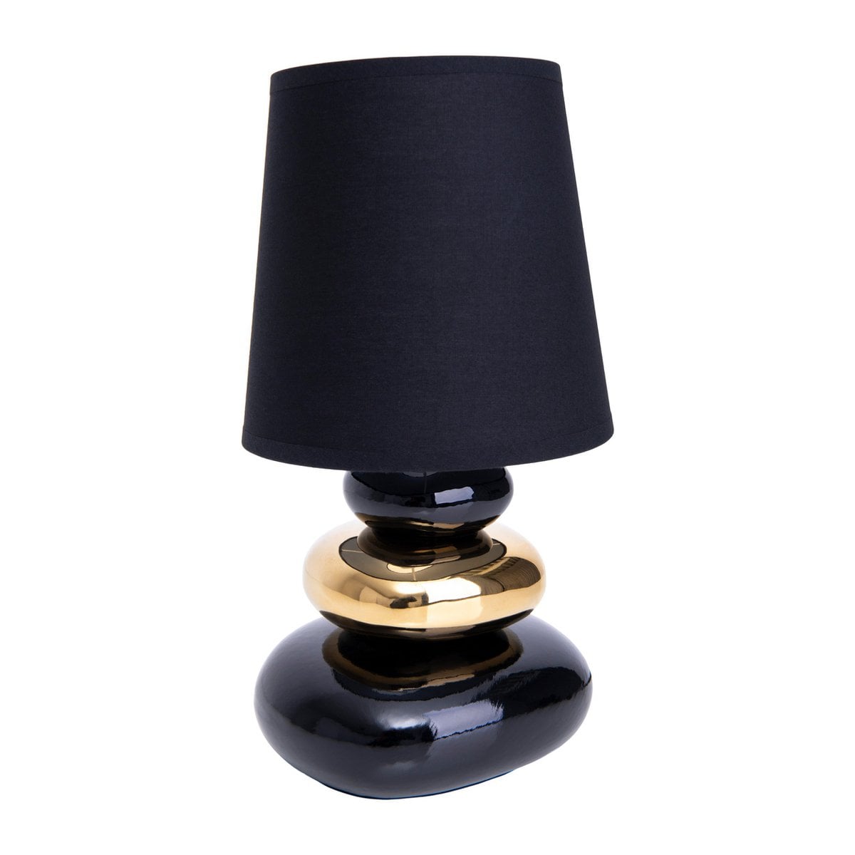 Näve Stoney Tafellamp Keramiek Zwart Goud 31cm