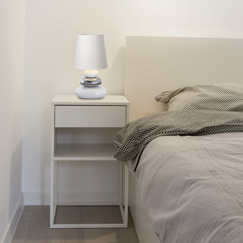 Näve Stoney Keramische Tafellamp Wit 31cm