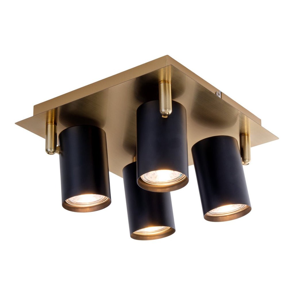 Näve Frida Plafondlamp Zwart/Goud GU10