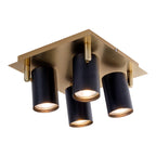 Näve Frida Plafondlamp Zwart/Goud GU10