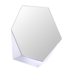 Gorillz Hive Hexagon Wandspiegel - 60x52 cm - Industrieel Wit met Opbergplank