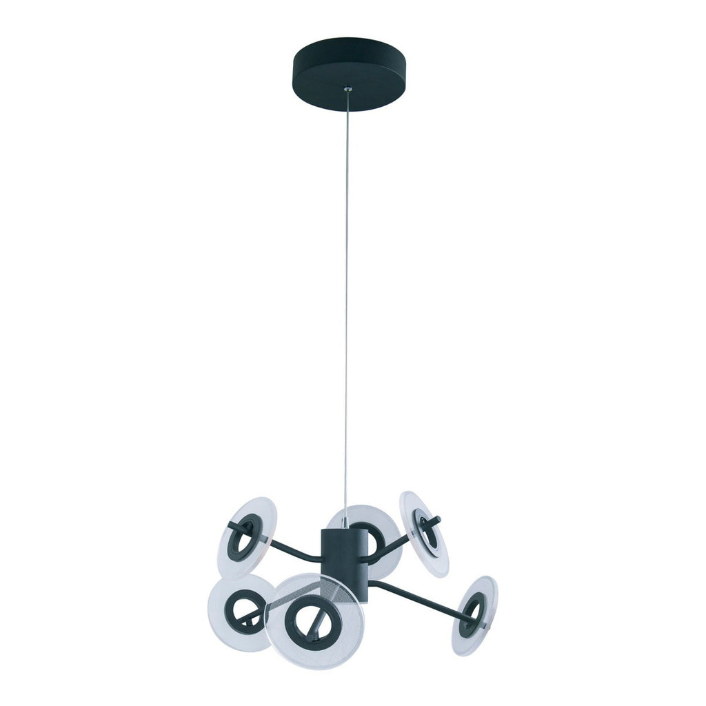 Led hanglamp "discus" gemaakt van zwart metaal en wit plastic met stevig gebouwd -in LED's, hangende lamp voor eetkamer, woonkamer, gang of kantoor met een Øvon ca. 57 cm