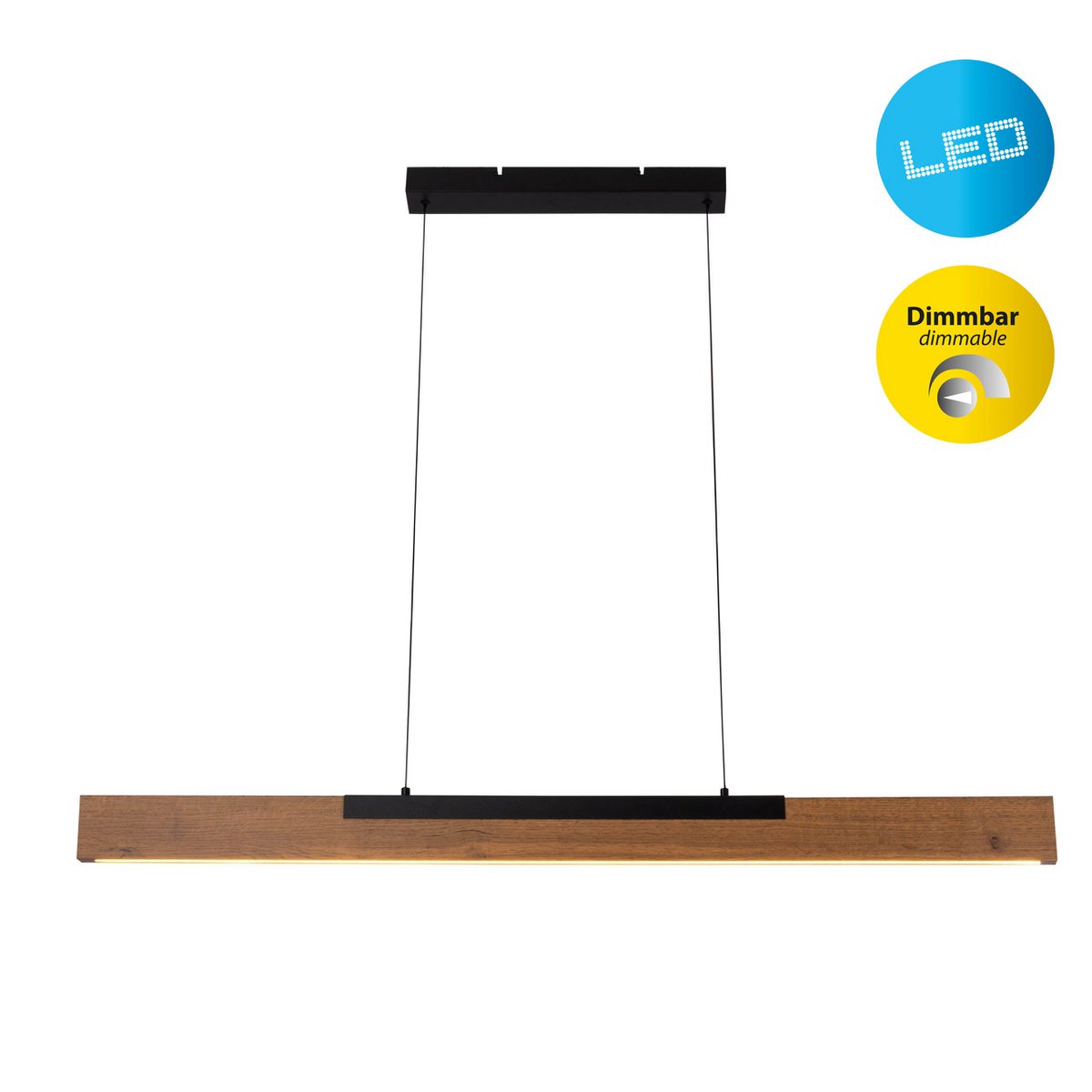Näve Wilma LED Hanglamp Zwart/Bruin 150cm