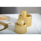 Gouden Metalen Kandelaar 12,5x12,5x8,5 cm
