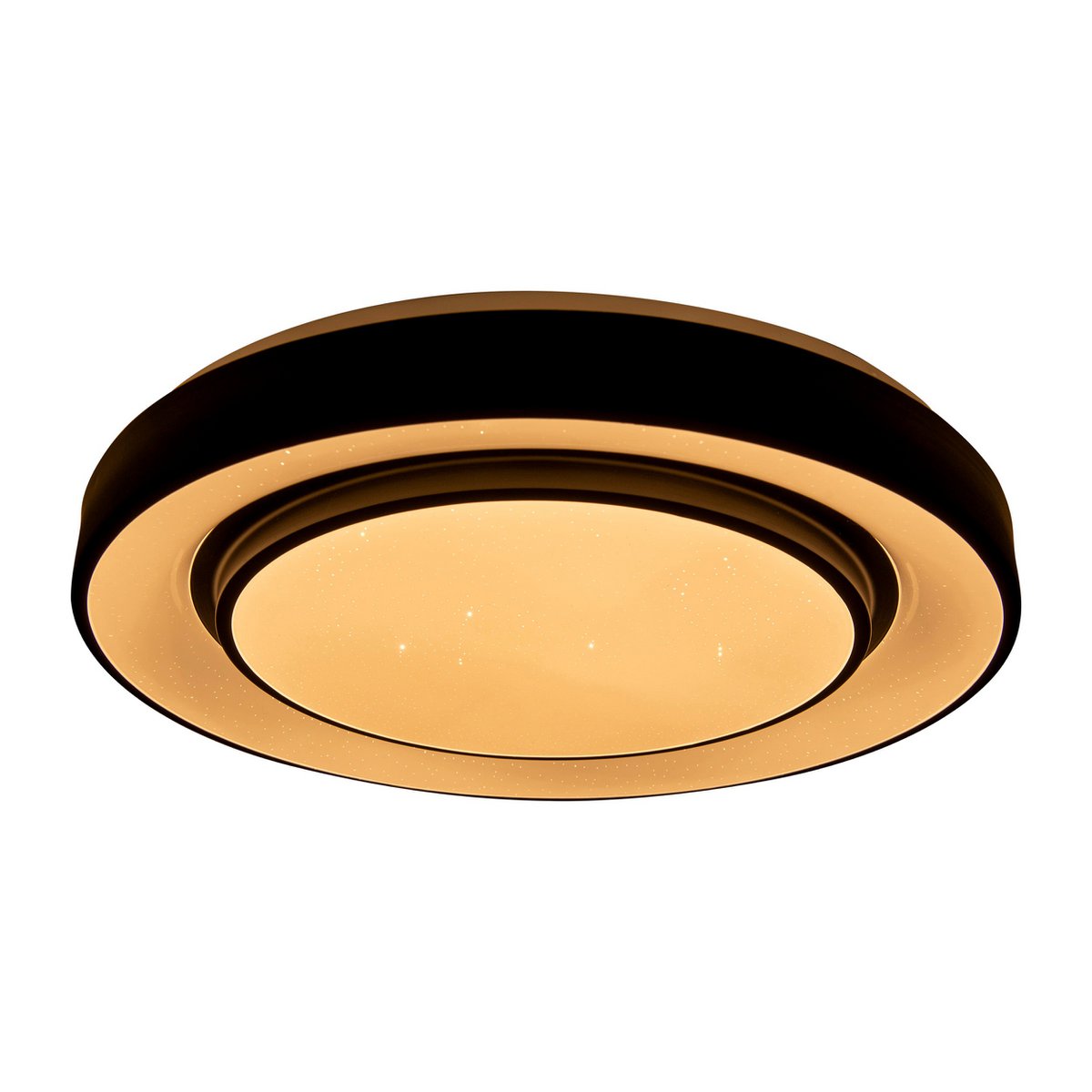 LED -plafondlamp "Monterey" Ø 37,5 cm, vele functies, gemaakt van metaal en plastic in het zwart, met geïntegreerde LED's, verlichting voor woonkamers, gang of kantoor