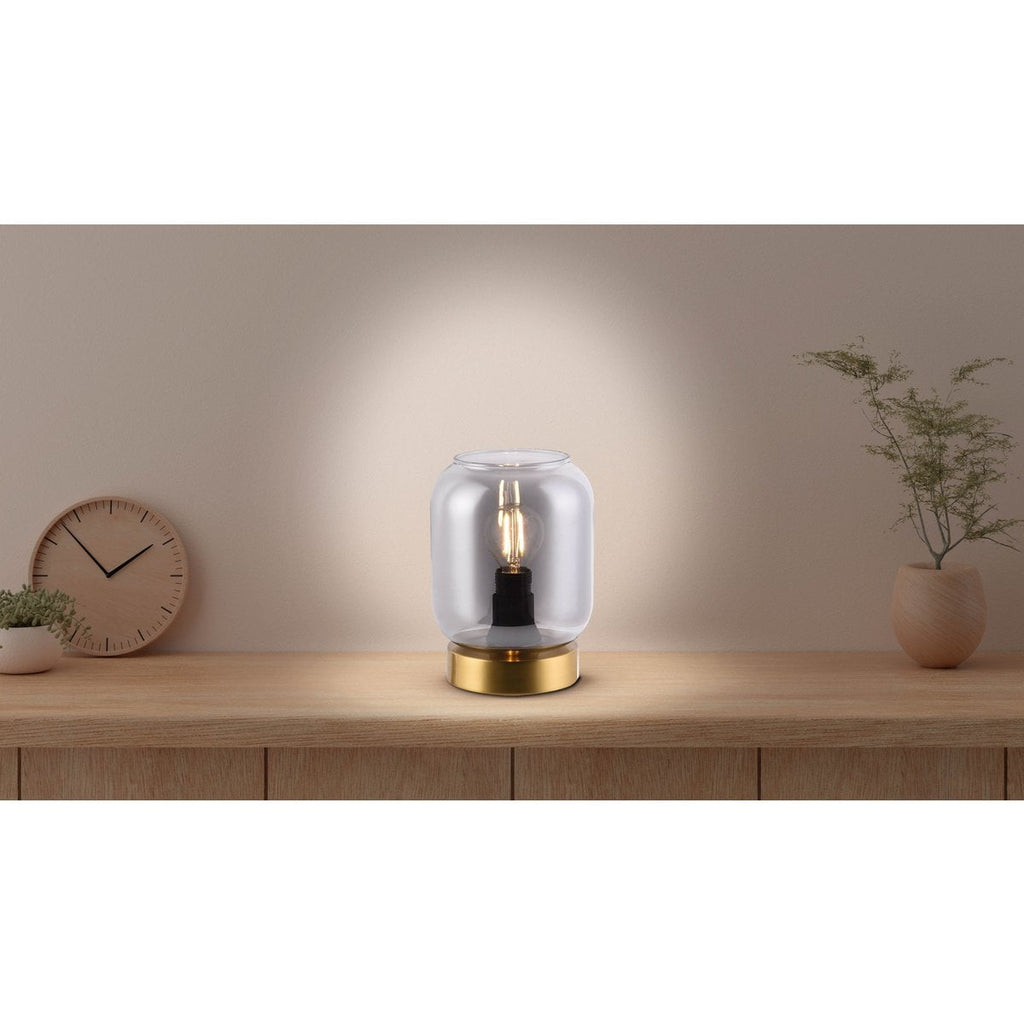 Näve Alessio Tafellicht Goud Rookglas E14