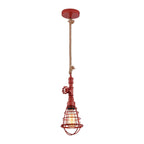 Näve Regia Hanglamp - Rood Metaal Hennep E27