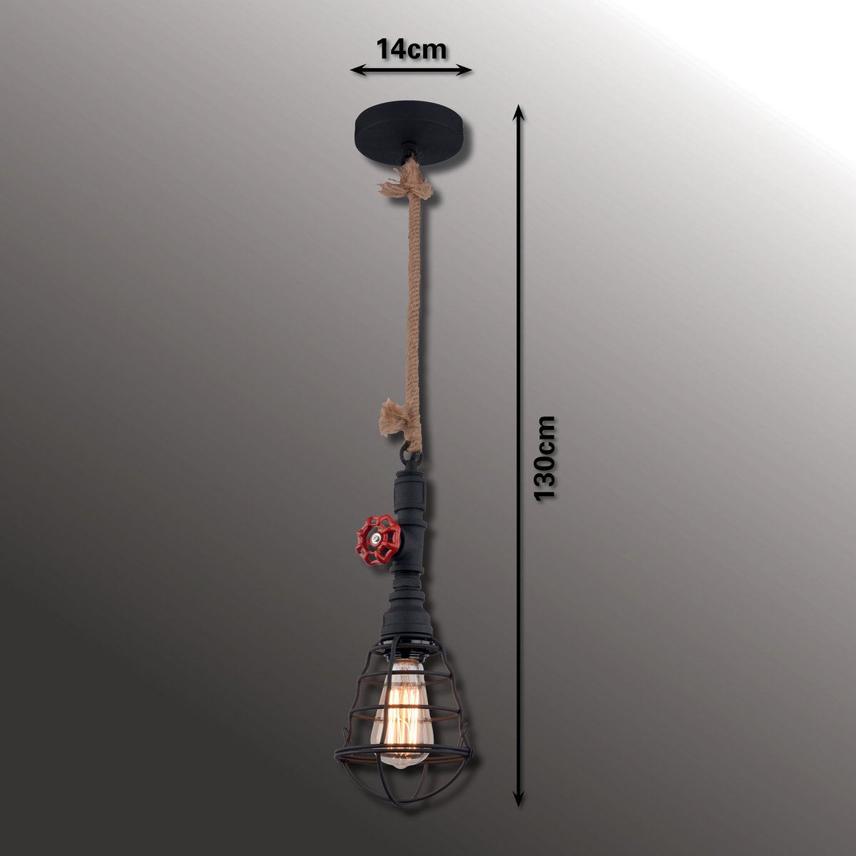Näve Regia Hanglamp - Zwart 130cm E27