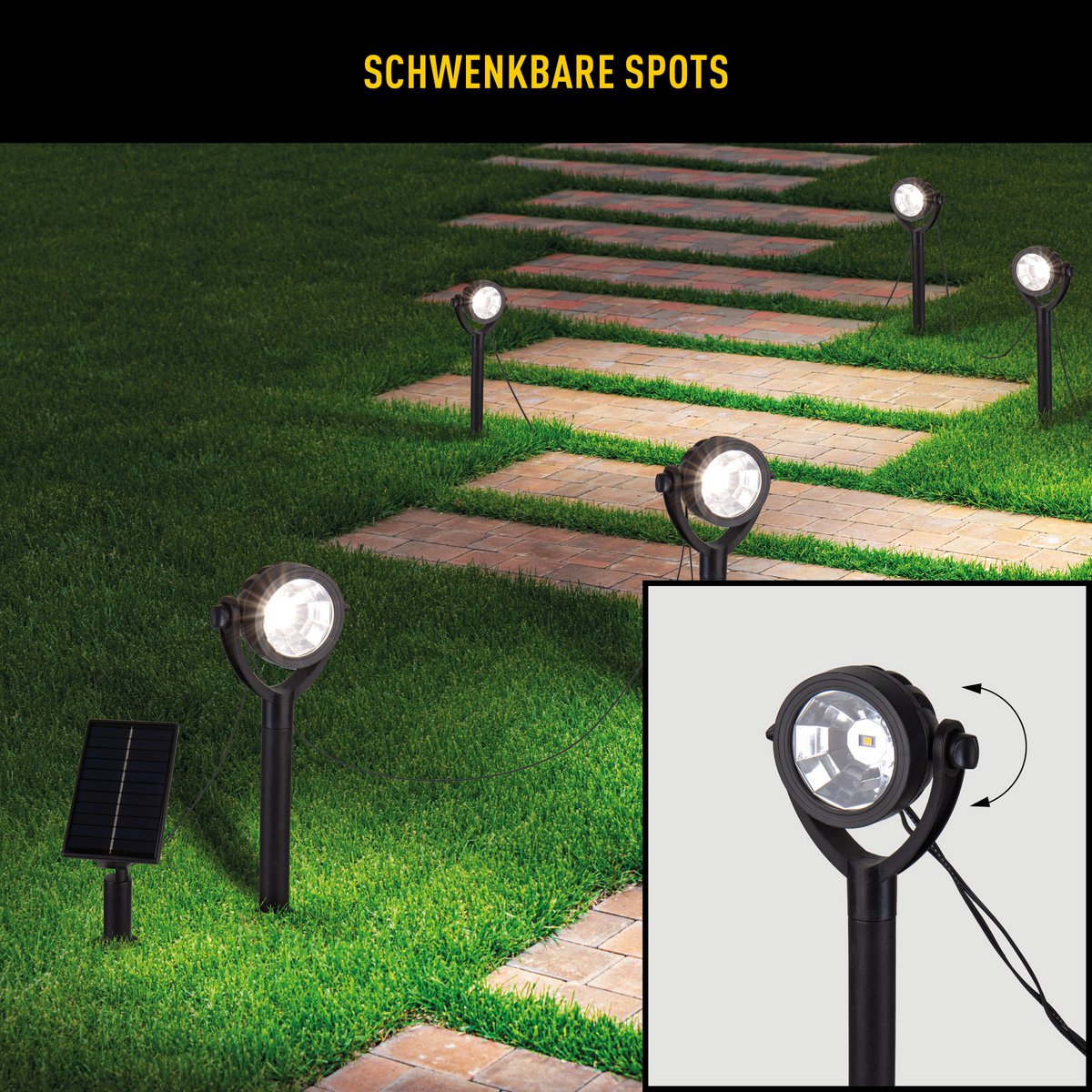 Solar tuinspies set 6-delig 475cm zwart