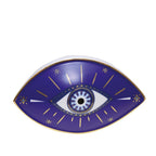 Donkerblauw keramisch decoratief oog 20x12cm