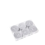 T-light zilveren glitterkaarsen set van 6