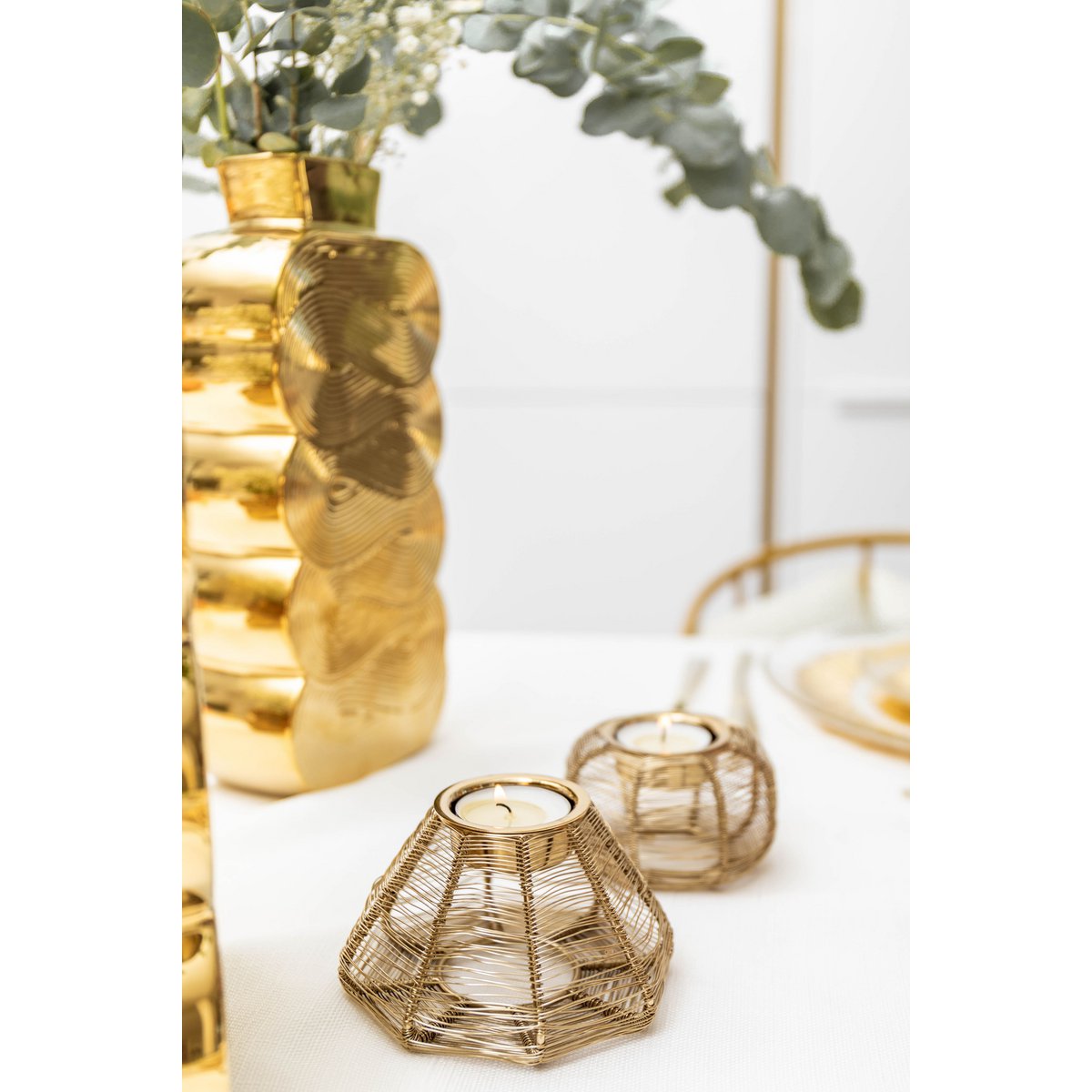 Conische Kandelaar Goud 11x11x6cm