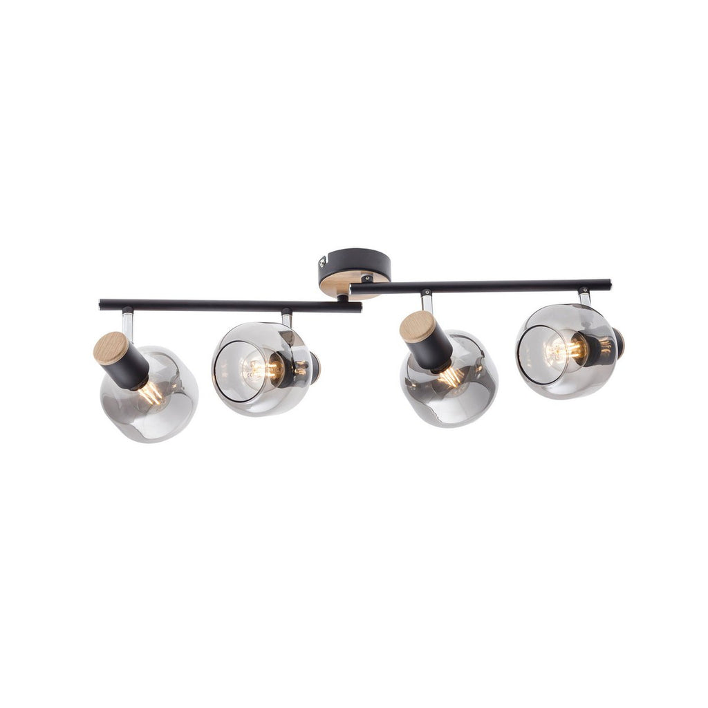 Näve Fumoso Plafondlamp - Zwart Rookglas 80cm