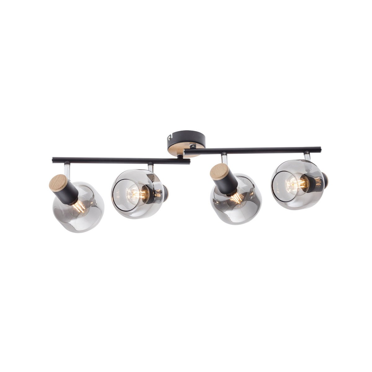 Näve Fumoso Plafondlamp - Zwart Rookglas 80cm