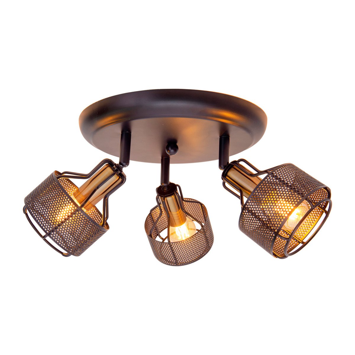 Näve Foro 3-zits Spot - Zwart/Goud 41cm