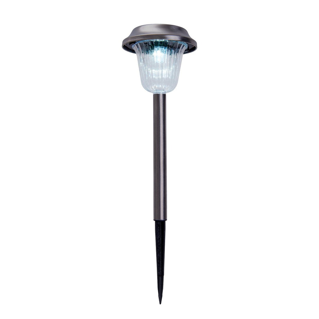 6 Set LED LED LED Outer Light "Gustav" met gemalen spit, roestvrij staal en acryl, met stevig ingebouwde LED's in koud wit, 39 cm hoog